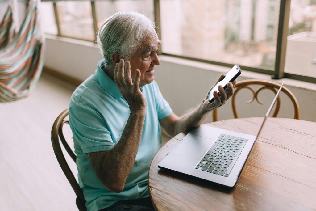 Veteran with Iphone