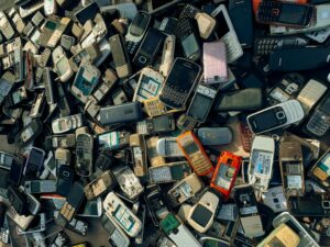 Broken Phones Ready to be Recycled